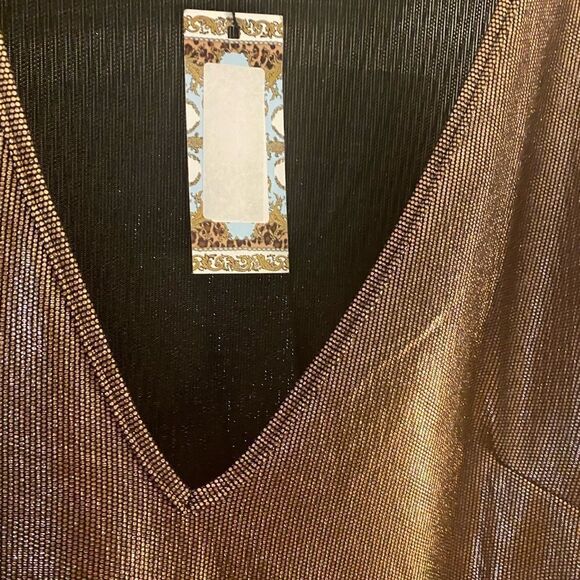 NWT Boohoo Metallic Skater Dress Sz 24 - Picture 8 of 8